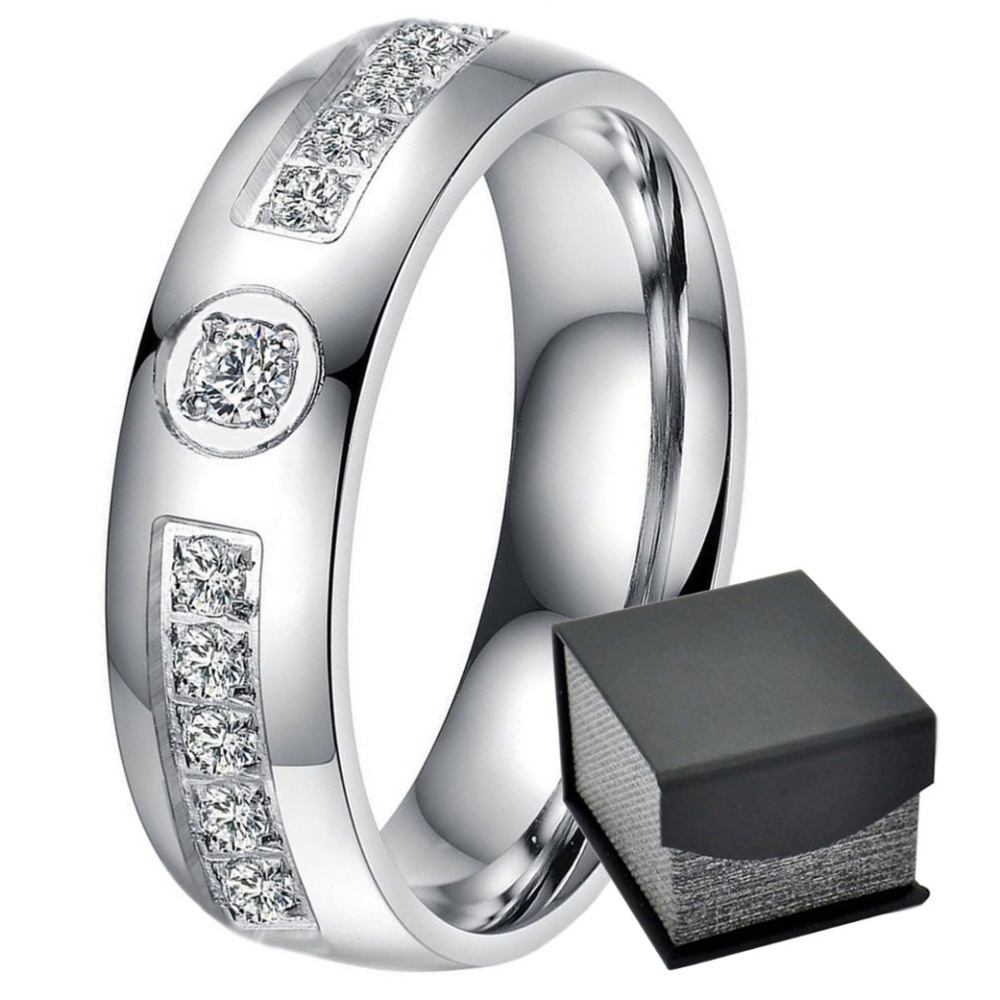 Men's Wedding Anniversary Dome 6 mm  Band CZ Ring